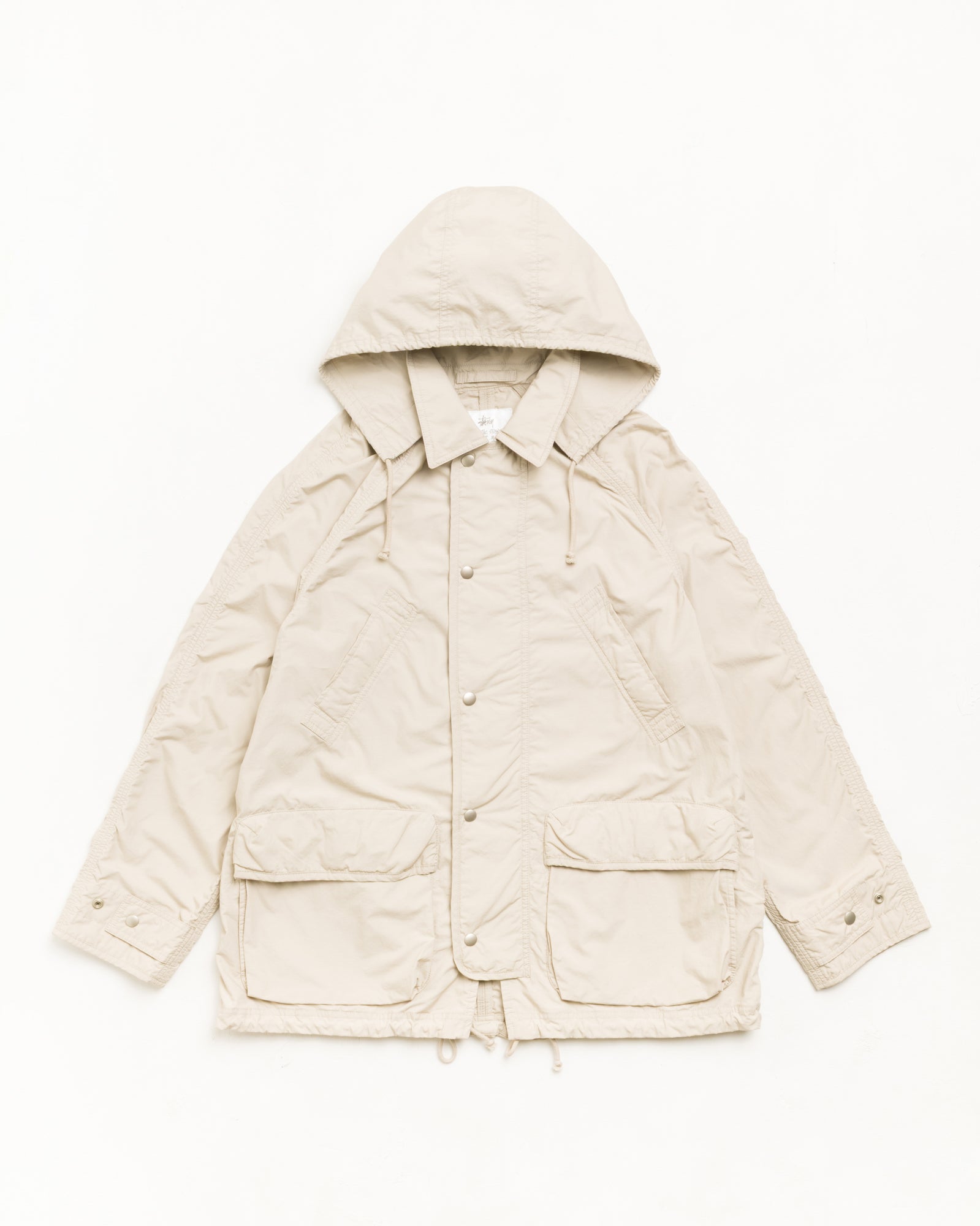 Lt Wt Long Coat Unisex Long Sleeve In Stone