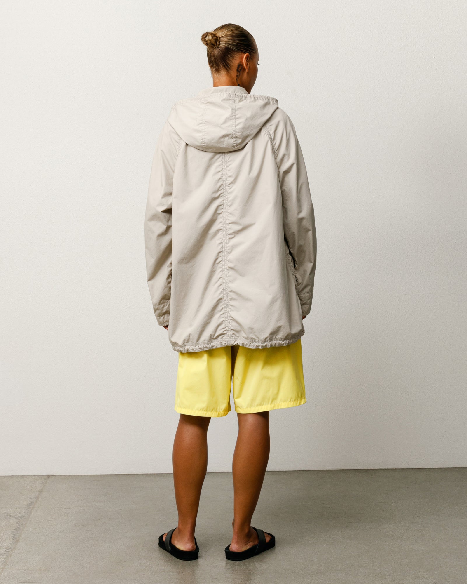 Lt Wt Long Coat Unisex Long Sleeve In Stone