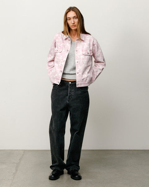 Denim Trucker Jacket – Pink Hawaiian | Outerwear | Stüssy UK