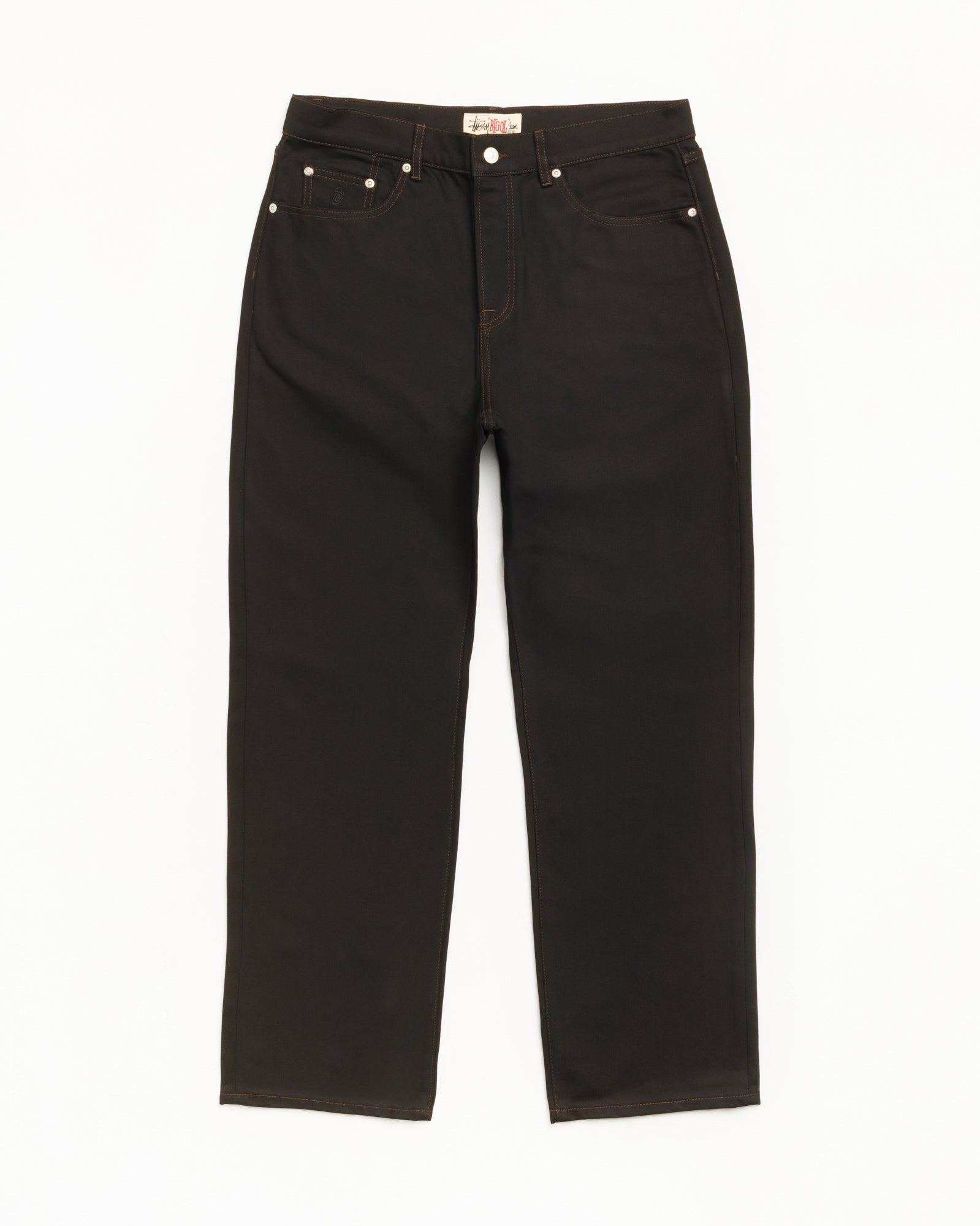 Big Ol Jean Denim Unisex In Raw Black Contrast Stitch