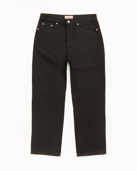Big Ol Jean Denim Unisex In Raw Black Contrast Stitch