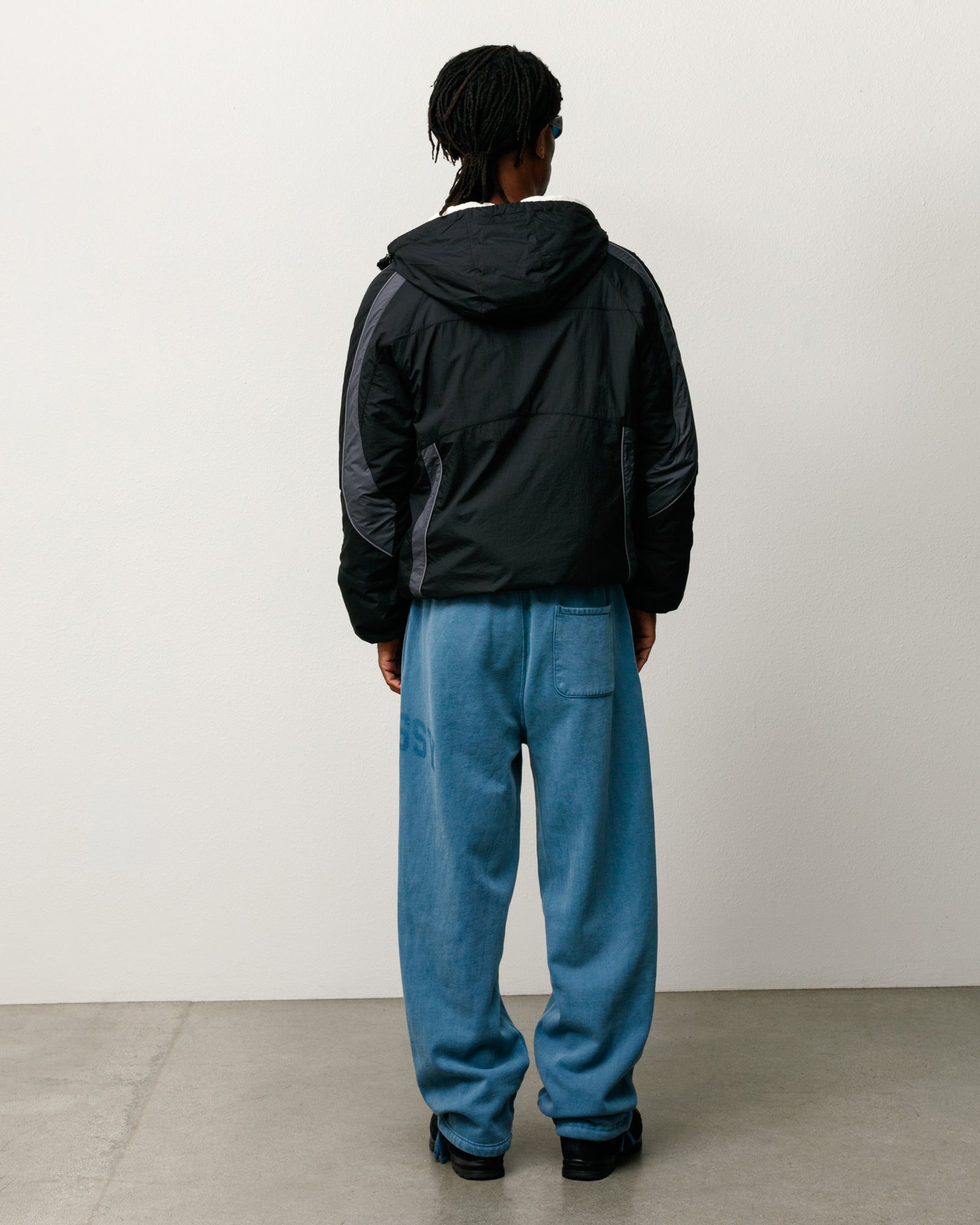 Faded Graphic Fleece Pant Unisex In Washed Navy
