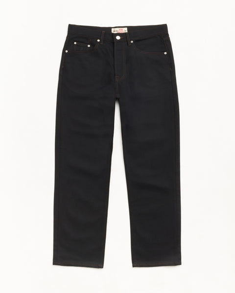 New Classic Jean Denim Unisex In Raw Black Contrast Stitch