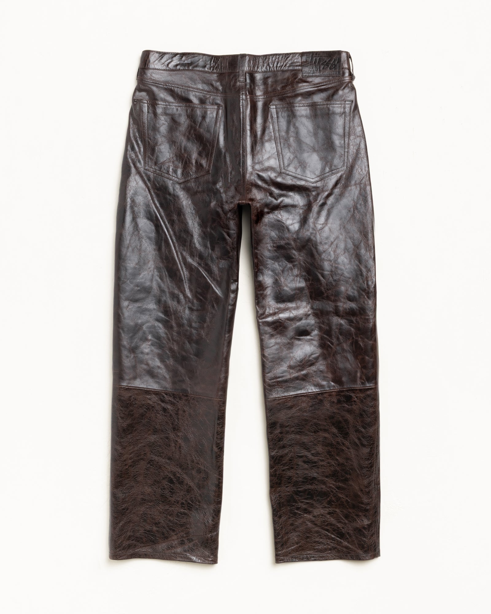New Classic Jeans Leather Mens Regular In Dark Brown