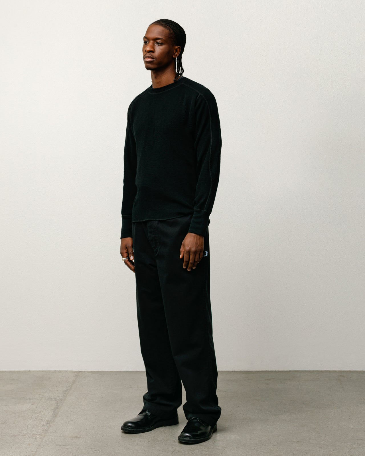 Beach Pant Cotton Twill Mens Regular In Black