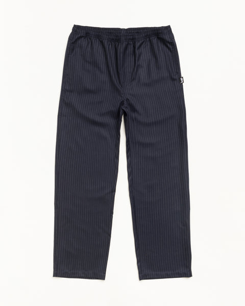 Beach Pant Dress Wool Unisex Regular In Navy Pinstripe