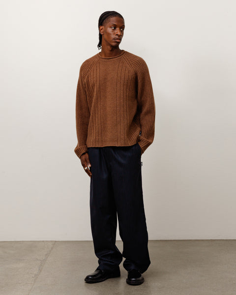 Beach Pant Dress Wool Unisex Regular In Navy Pinstripe