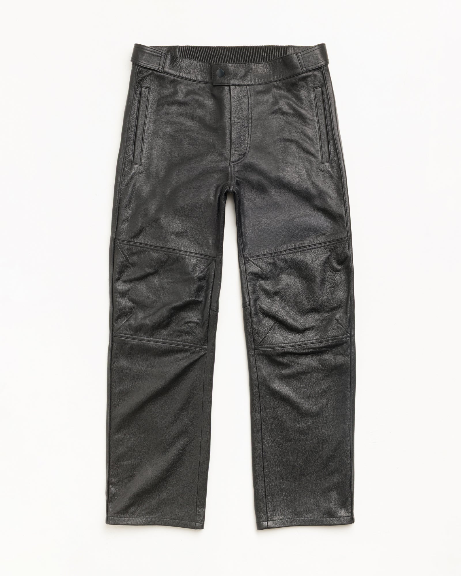Leather Moto Pants Unisex Regular In Black | hero:main:collection:new-arrivals,shirts,tops-shirts,all,tees,outerwear,denim,knits,accessories,sunglasses,hoodies,sweats,mens-hoodies-sweatshirts,shorts,pants,bottoms,crew-sweats,zip-ups,swim,sweatpants,graphics,lazy-tees,swim,basic-9twenty,button-ups,shorts,cargos,denim-jeans,bottoms,bags,belts,wearables,gear,footwear,button-ups,basic-tops,jerseys,big-ol,classics,slim,jackets,all, | product-card-slider
