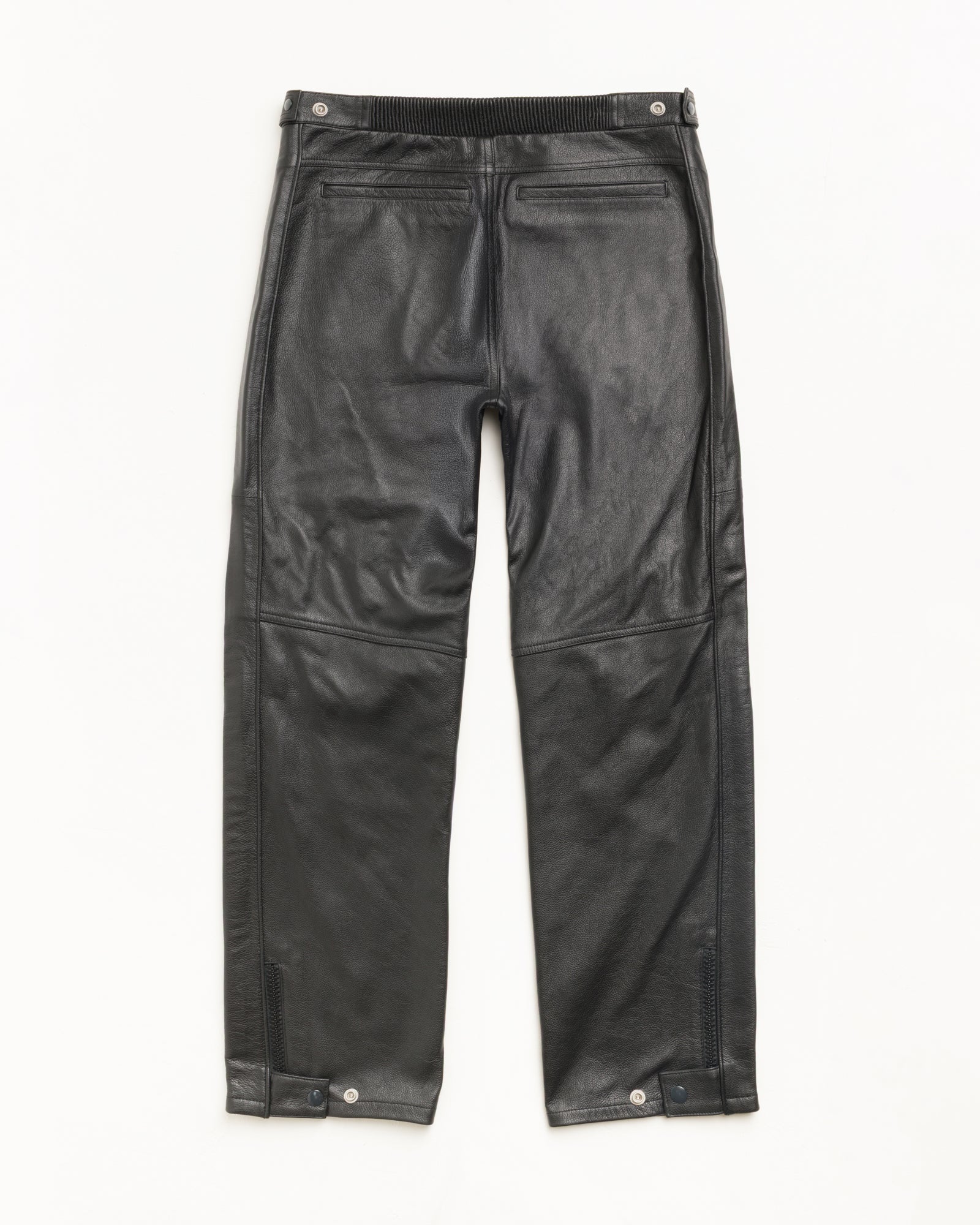 Leather Moto Pants Unisex Regular In Black