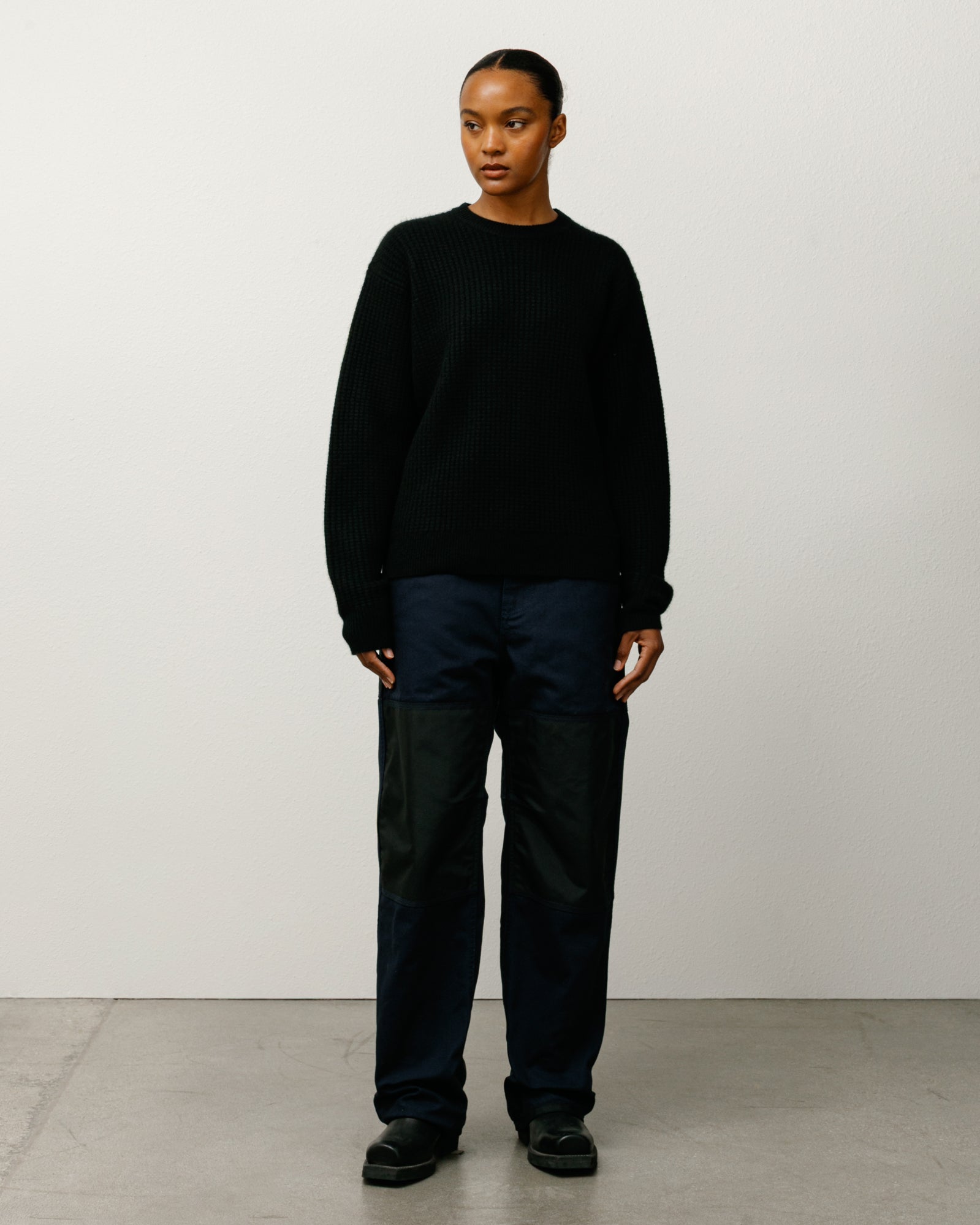Waffle Cashmere Crew – Black | Sweaters & Knits | Stüssy UK