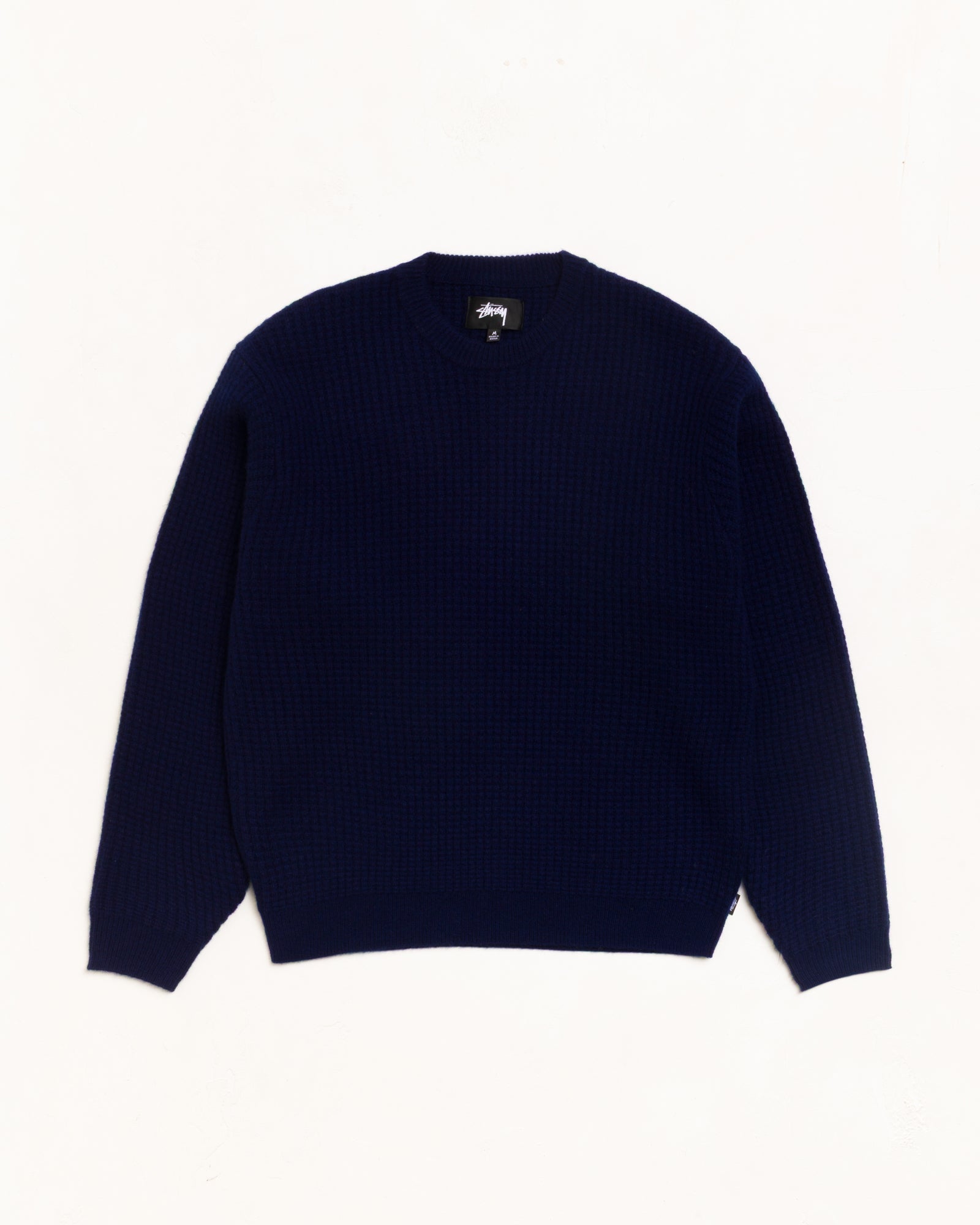 Waffle Cashmere Sweater Unisex Long Sleeve In Deep Navy | hero:main:collection:new-arrivals,shirts,tops-shirts,all,tees,outerwear,denim,knits,accessories,sunglasses,hoodies,sweats,mens-hoodies-sweatshirts,shorts,pants,bottoms,crew-sweats,zip-ups,swim,sweatpants,graphics,lazy-tees,swim,basic-9twenty,button-ups,shorts,cargos,denim-jeans,bottoms,bags,belts,wearables,gear,footwear,button-ups,basic-tops,jerseys,big-ol,classics,slim,jackets,all, | product-card-slider