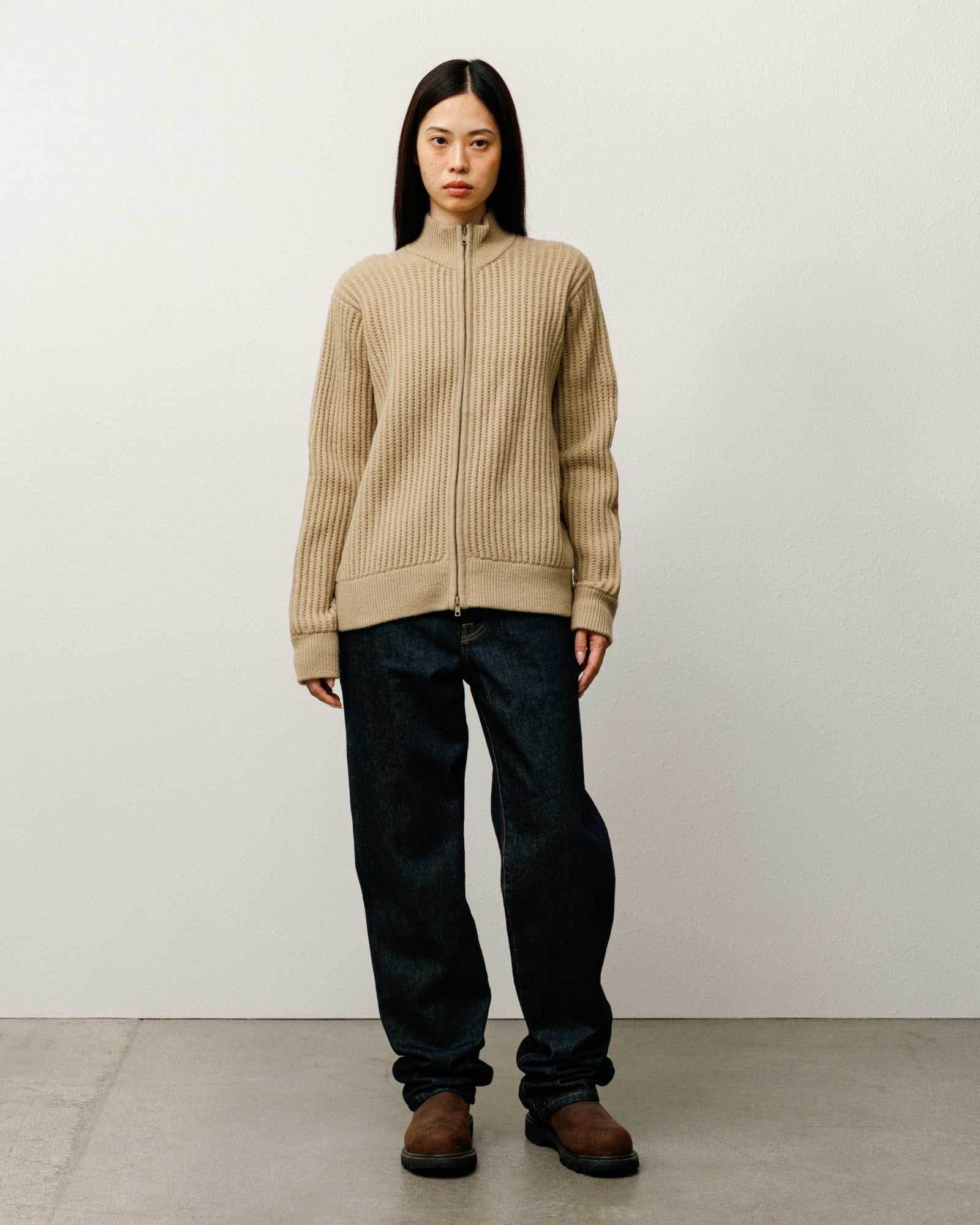 Patch Zip Sweater – Sand | Tops & Knits | Stüssy UK
