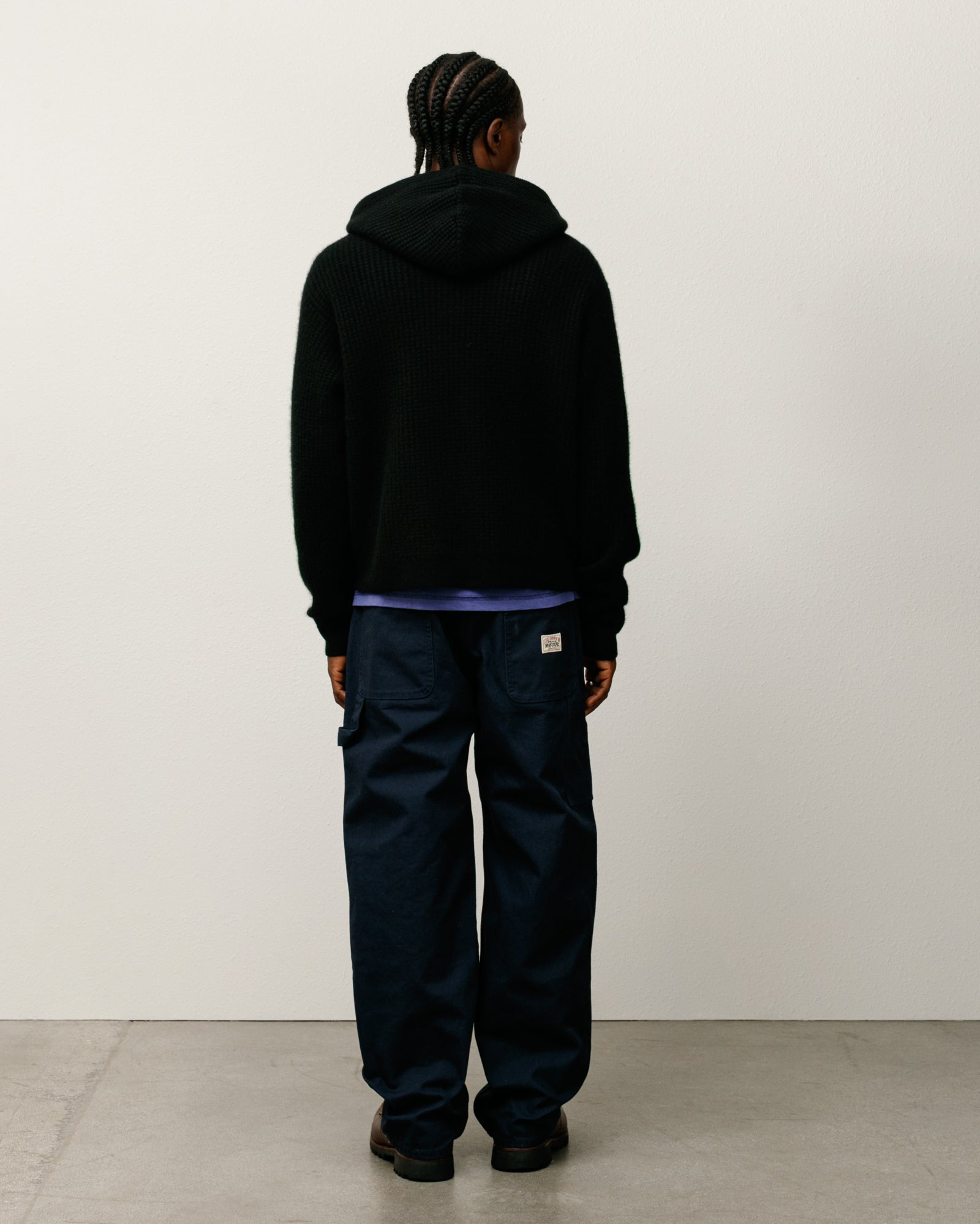 Waffle Cashmere Zip Hood Sweater - Black | Tops & Knits | Stüssy UK