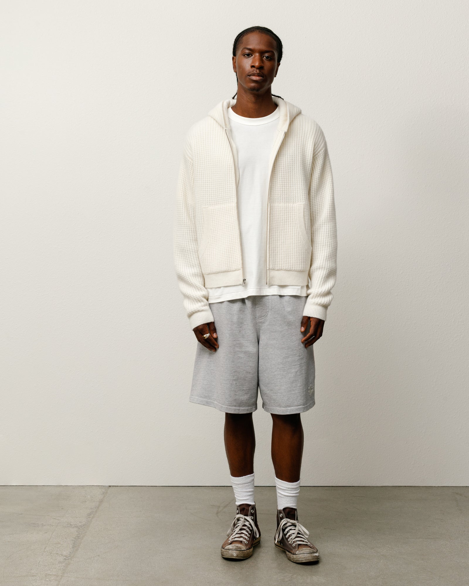 Waffle Cashmere Zip Hood Sweater – Ivory | Tops & Knits | Stüssy UK Waffle Cashmere Zip Hood Sweater – Ivory | Tops & Knits | Stüssy UK