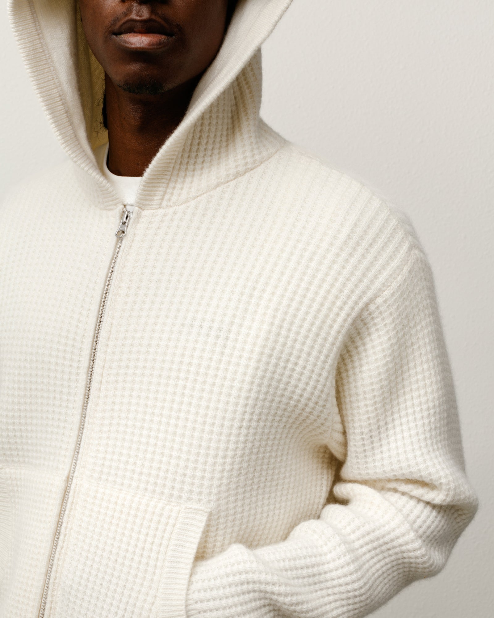 Waffle Cashmere Zip Hoodie – Ivory | Sweaters & Knits | Stüssy UK