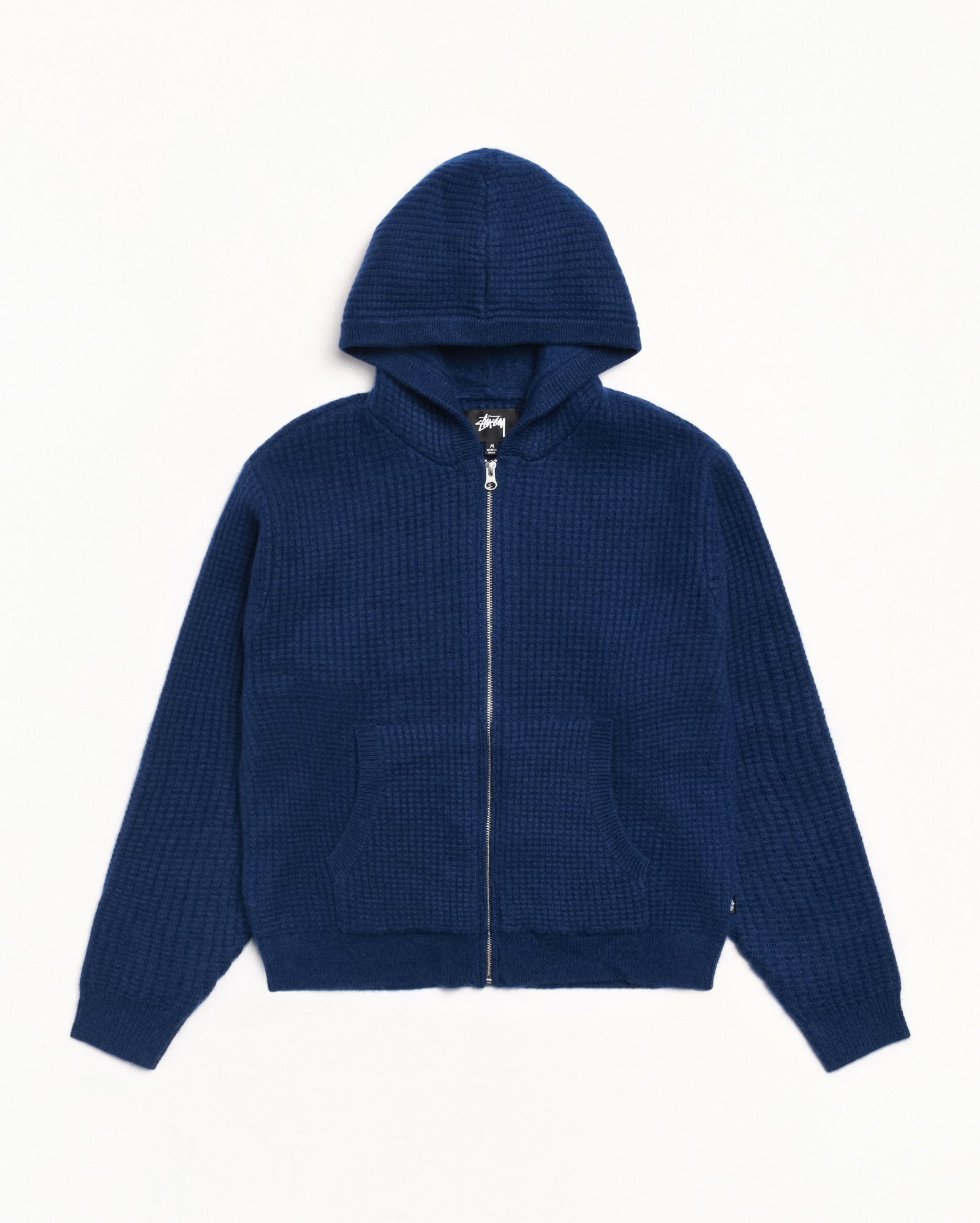 Waffle Cashmere Zip Hood Sweater – Navy | Tops & Knits | Stüssy UK