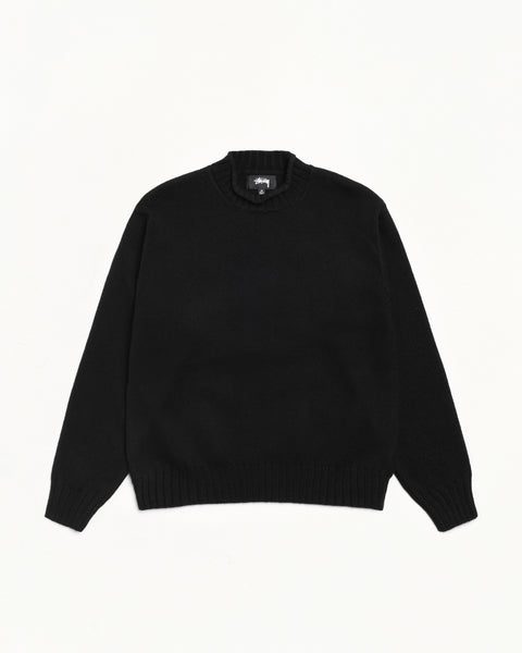 Tonal Mock Neck Sweater Mens Long Sleeve In Black