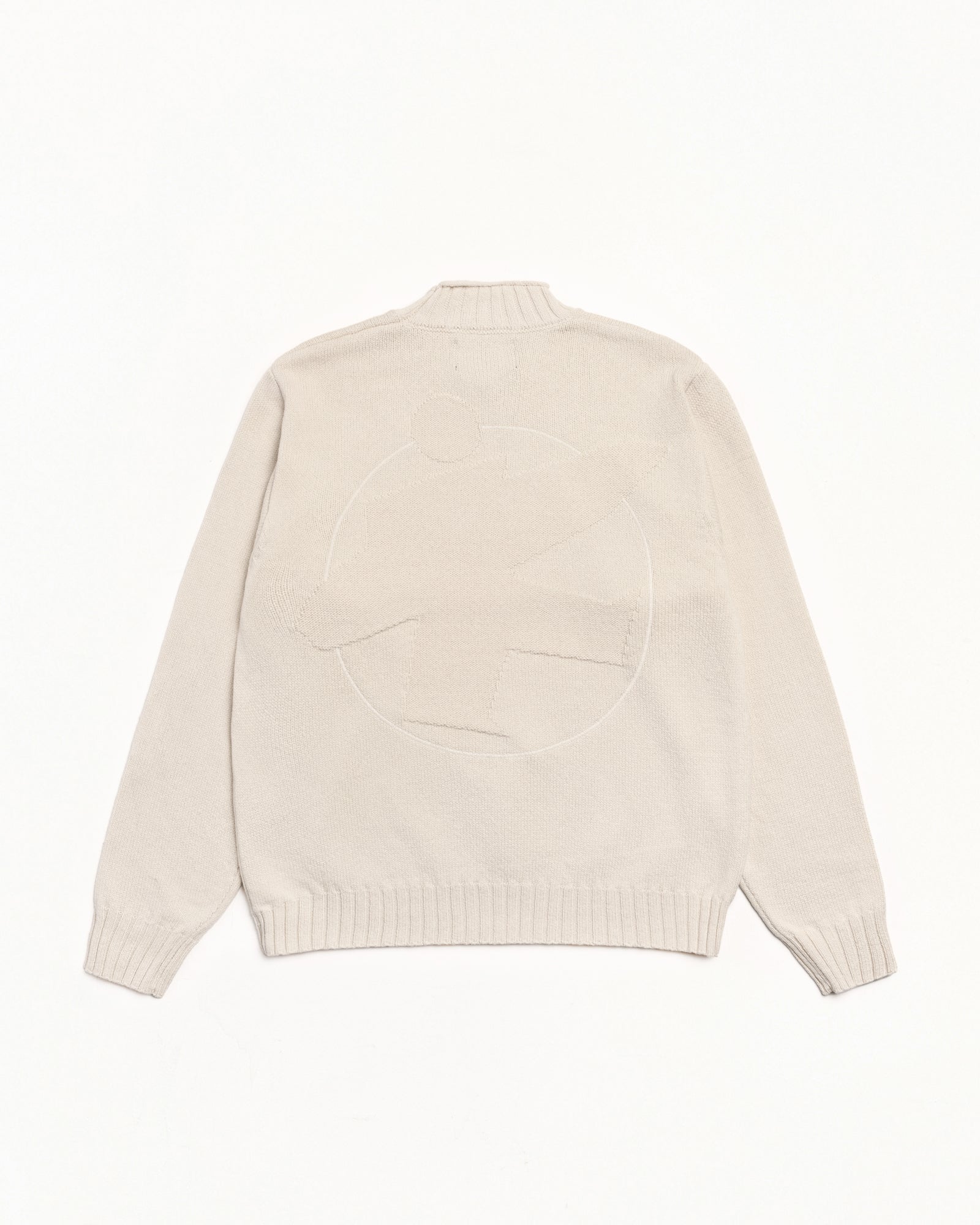 Tonal Mock Neck Sweater Mens Long Sleeve In Natural