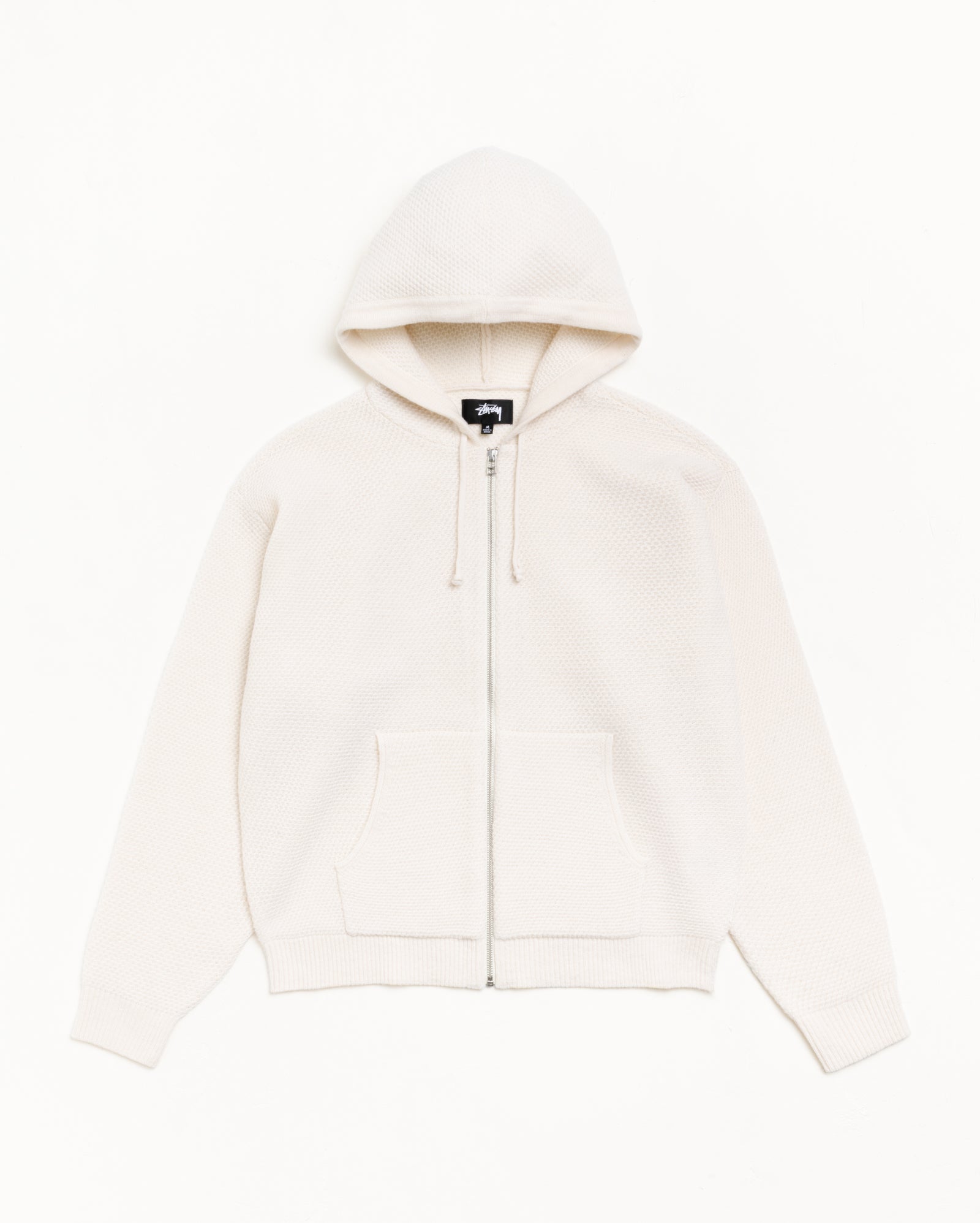 Textured Zip Hooded Sweater – Bone | Tops & Knits | Stüssy UK