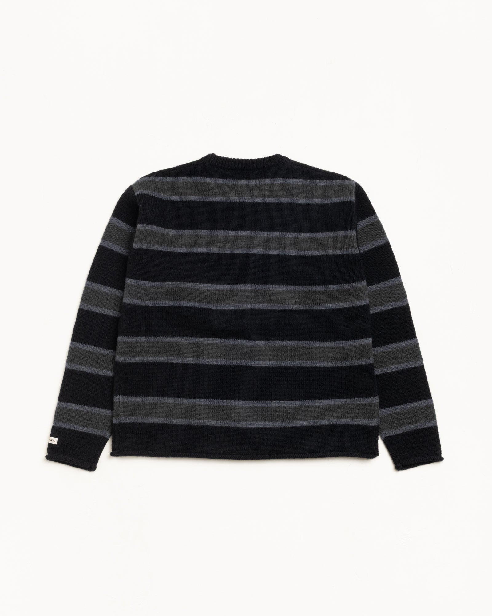 Striped Wool Sweater Mens Long Sleeve In Black
