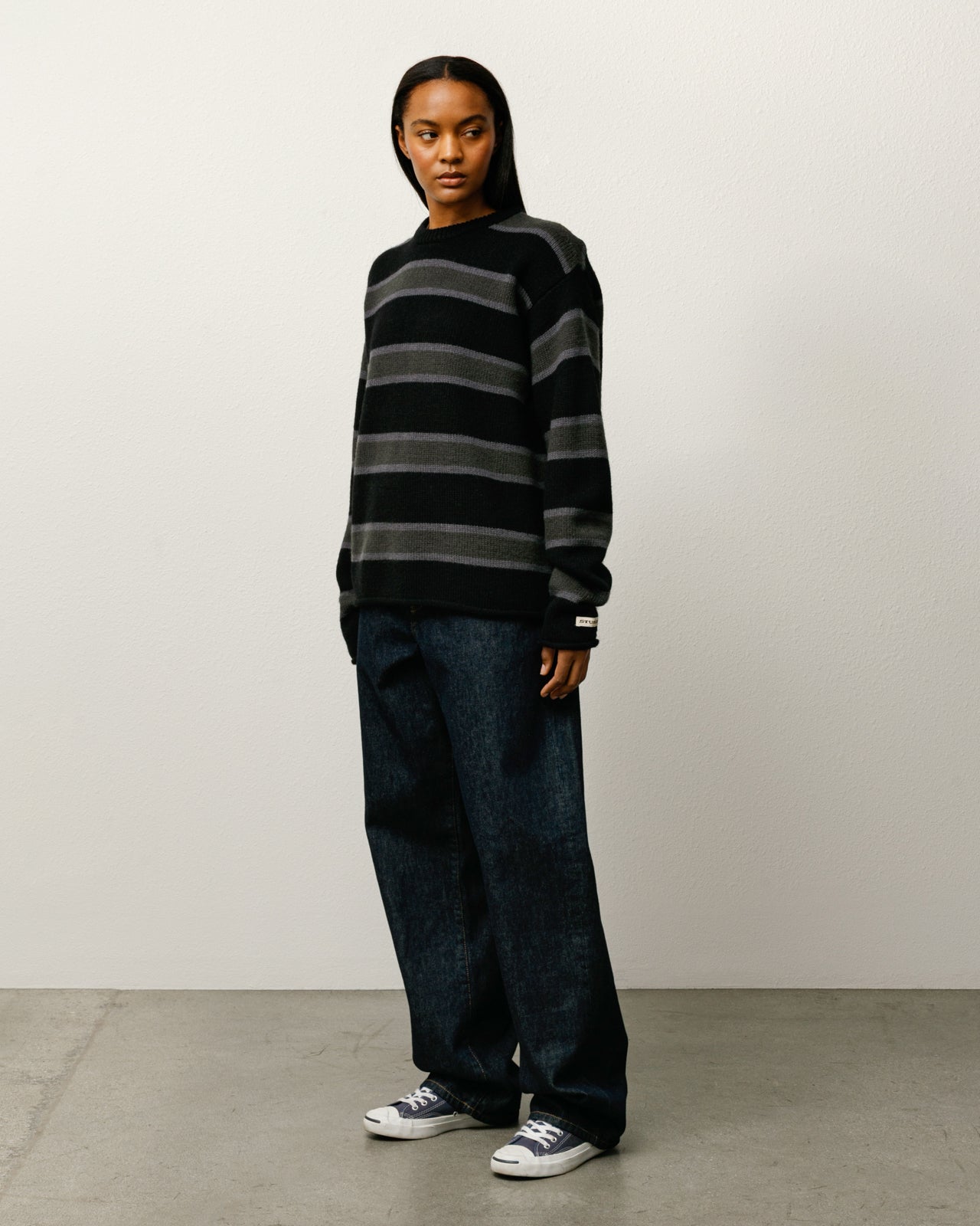Striped Wool Sweater – Black | Tops & Knits | Stüssy UK