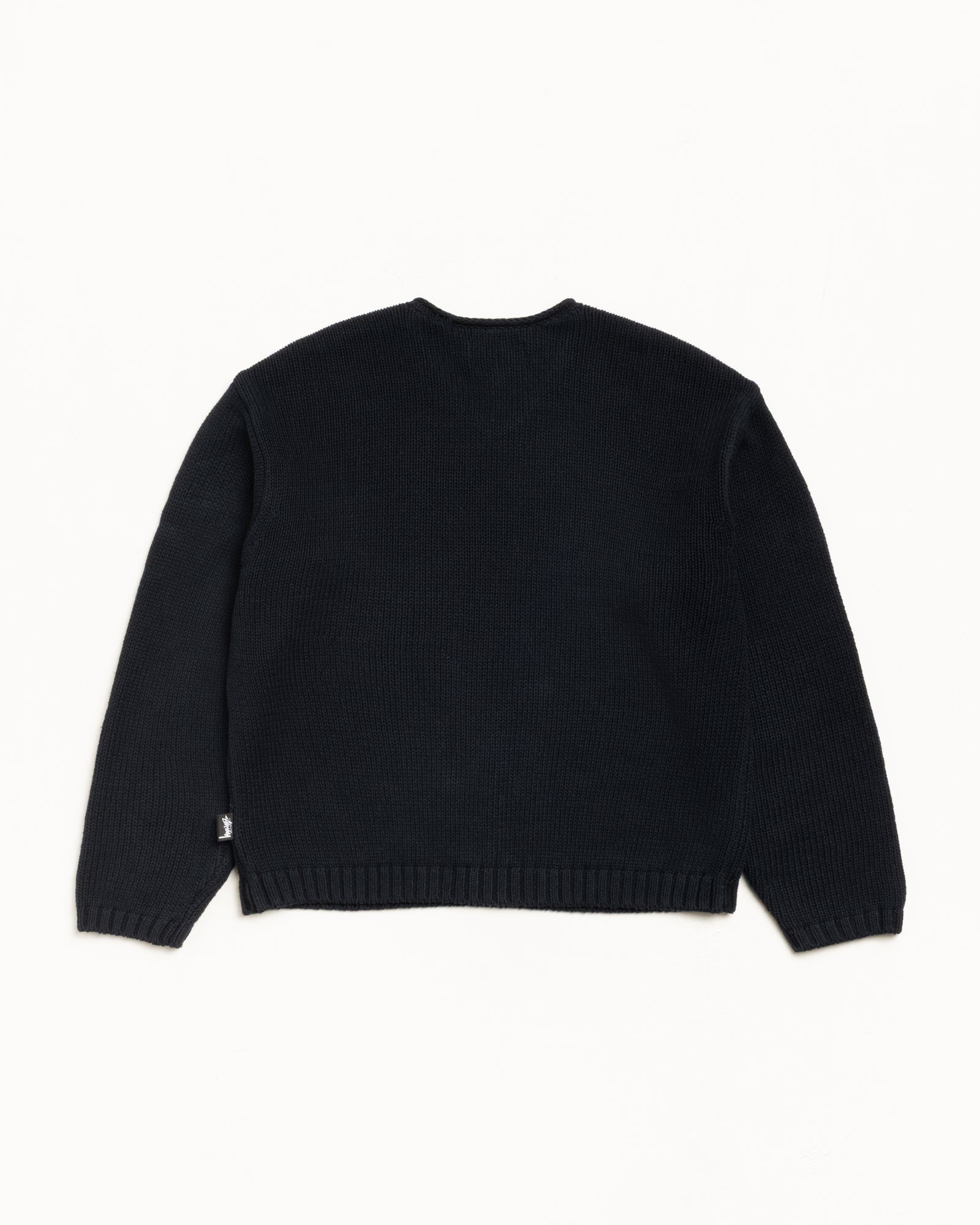 Roll V Neck Sweater – Black | Tops & Knits | Stüssy UK