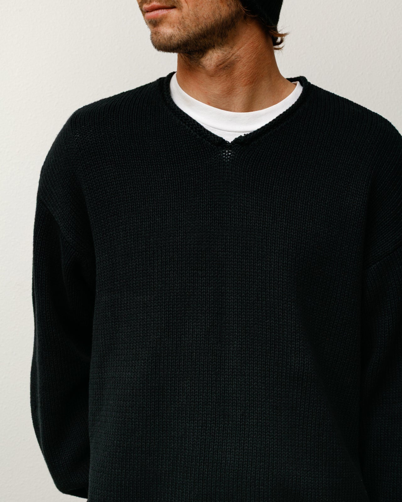 【STÜSSY】26SS ROLL V NECK SWEATER BLACK S Roll V Neck Sweater – Black | Tops & Knits | Stüssy UK