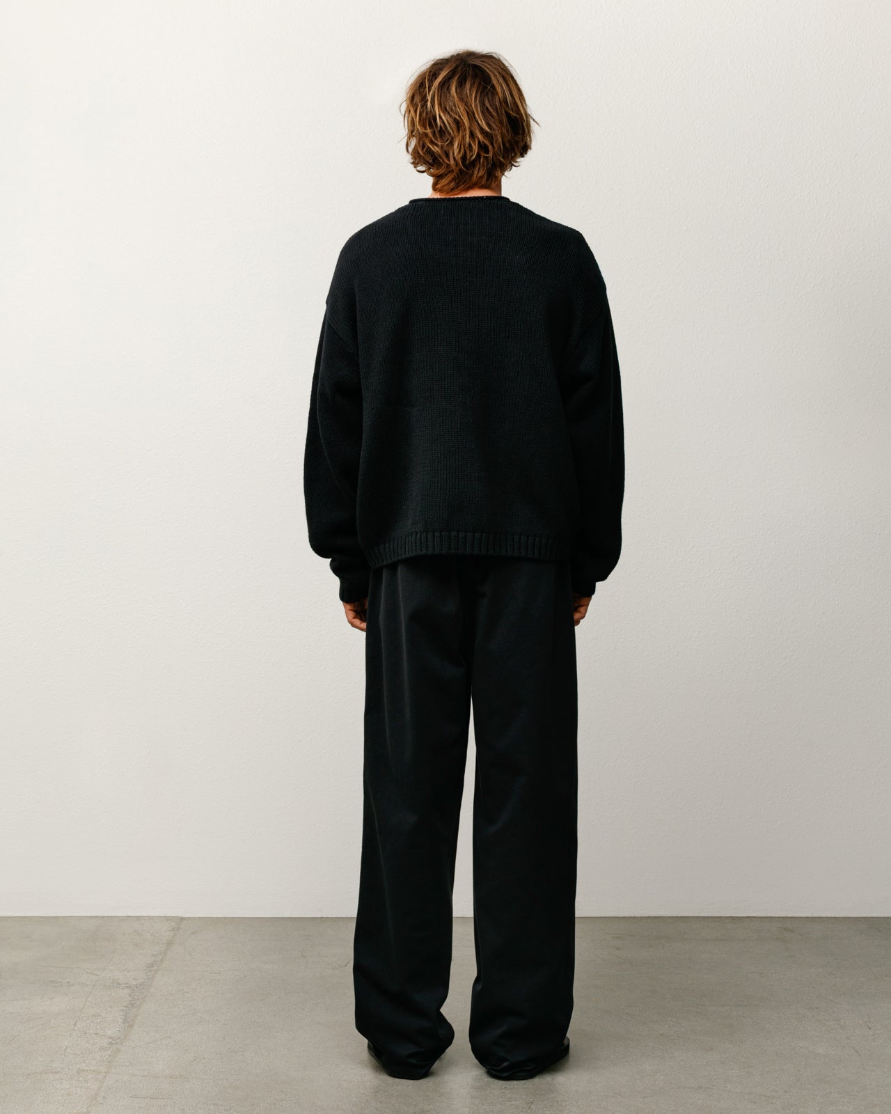 トップス STUSSY cable knit polo black Stussy Cable SS Polo Black 117077