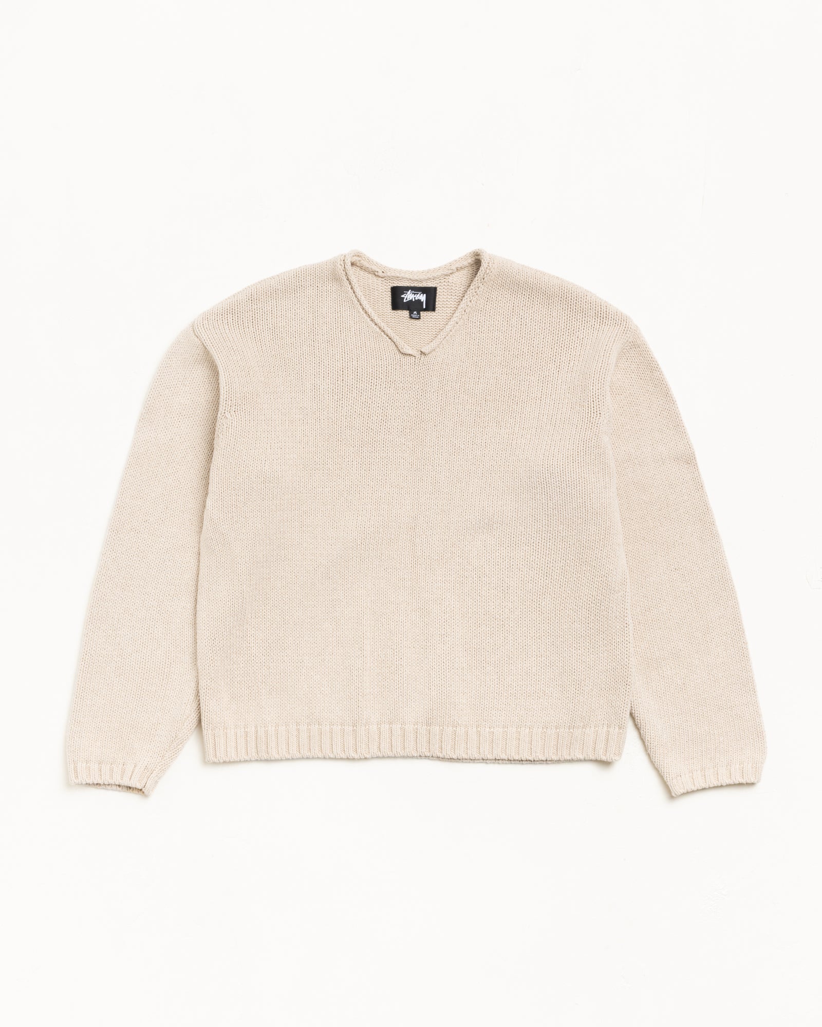 Roll V Neck Sweater – Oatmeal | Tops & Knits | Stüssy UK