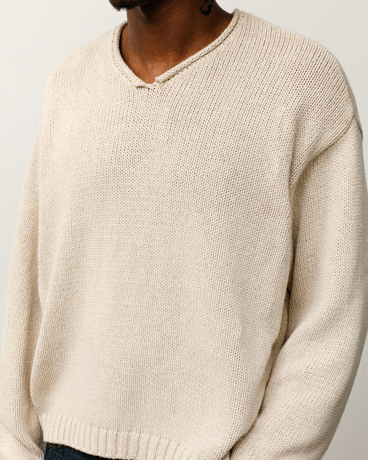 Roll V Neck Sweater – Oatmeal | Tops & Knits | Stüssy UK