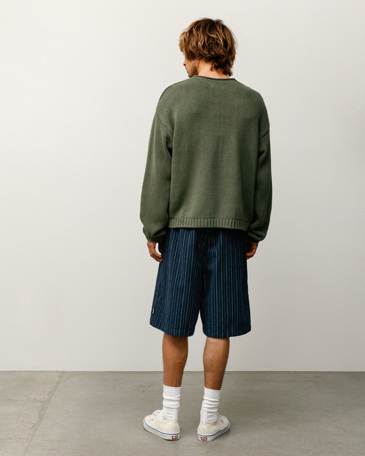 Roll V Neck Sweater – Olive | Tops & Knits | Stüssy UK
