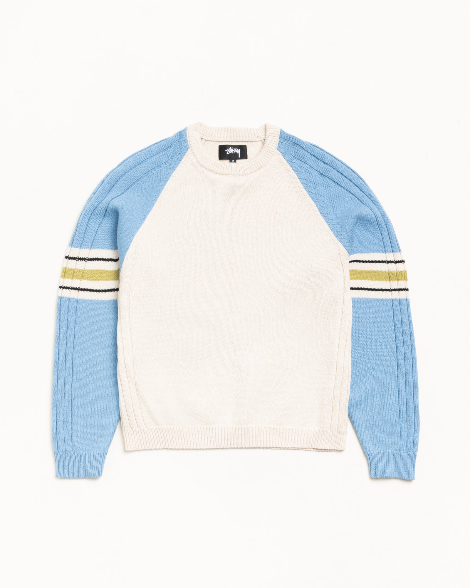 Stripe Raglan Crew – Blue | Tops & Knits | Stüssy UK
