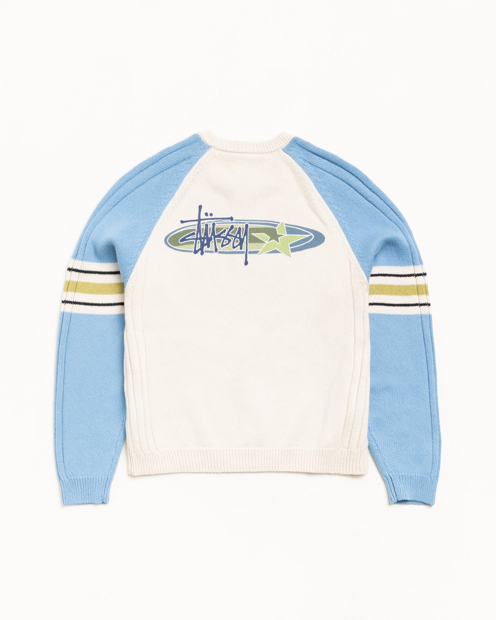 Stripe Raglan Crew – Blue | Tops & Knits | Stüssy UK