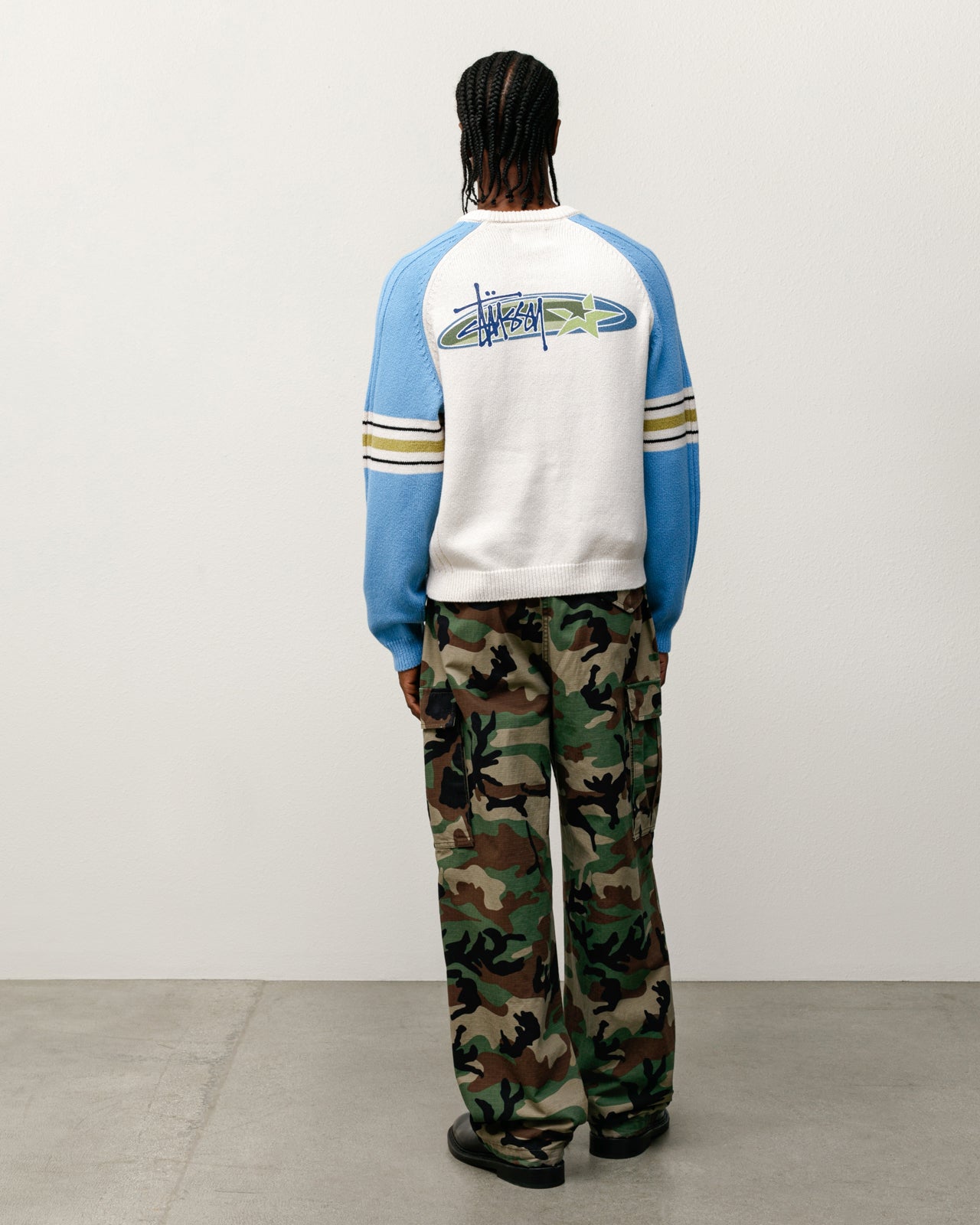 Stripe Raglan Crew – Blue | Tops & Knits | Stüssy UK