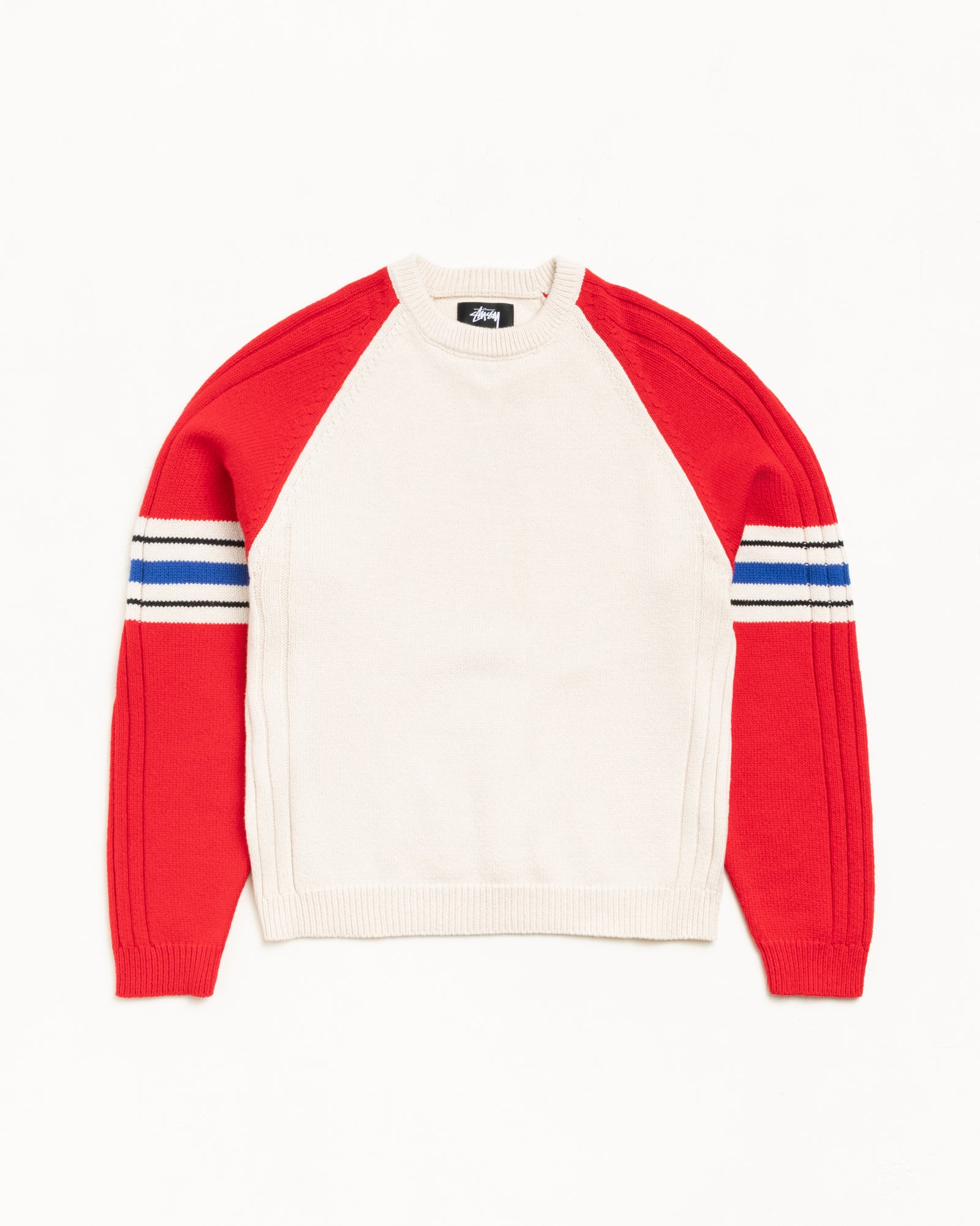 【90~00's】 Old stussy Raglan Sleeve ラスタ Stripe Raglan Crew – Red | Tops & Knits | Stüssy UK