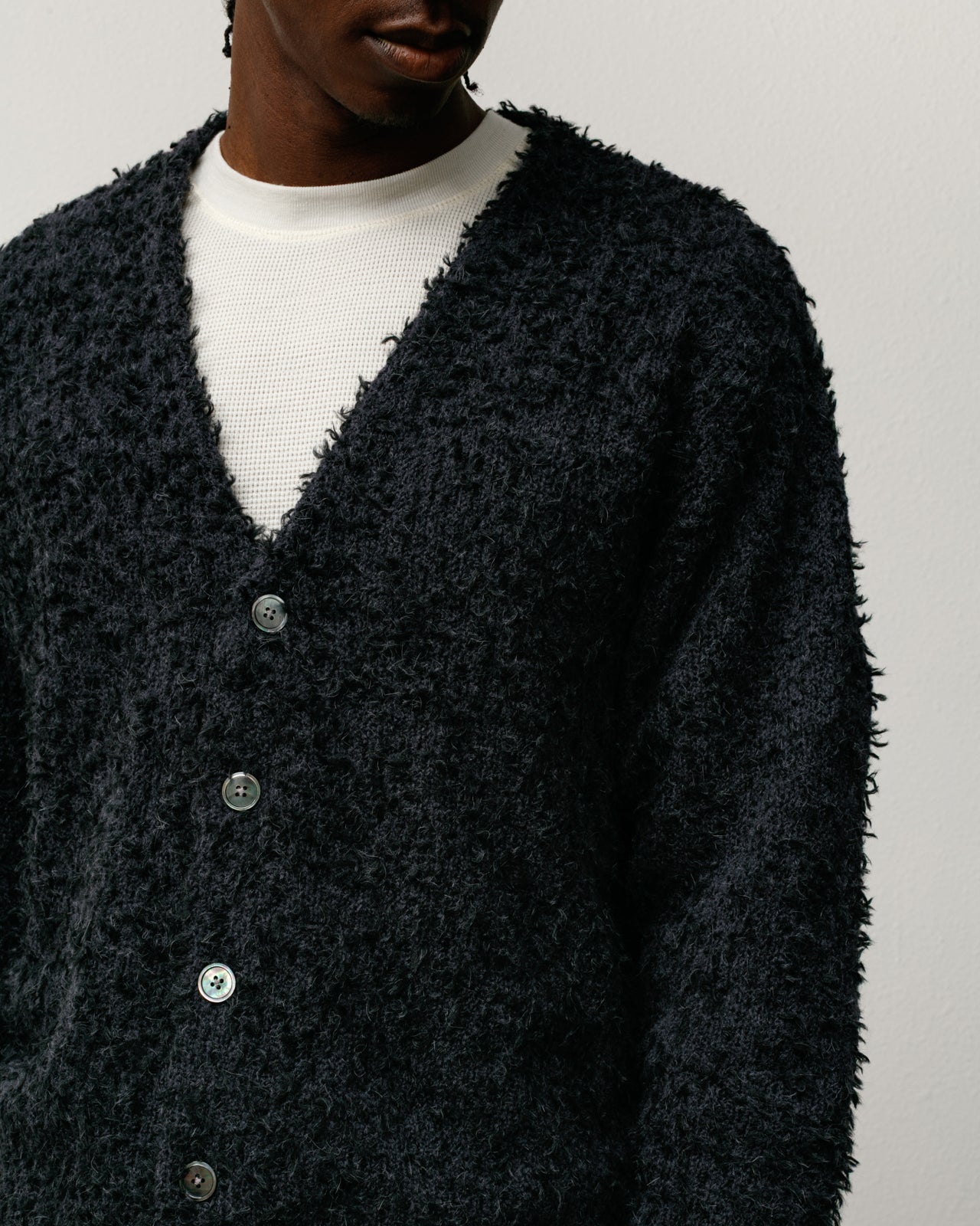 Textured Cardigan – Black | Knits | Stüssy UK