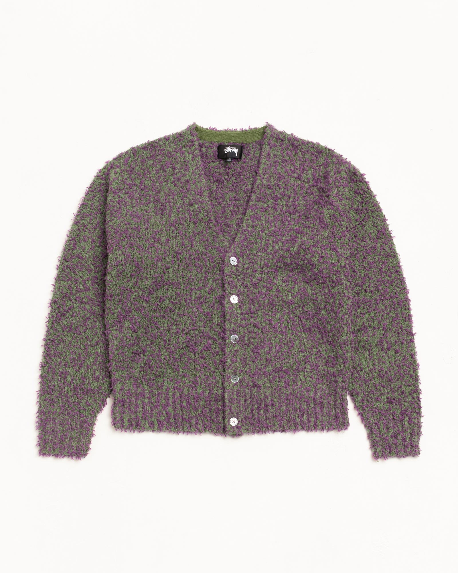 Textured Cardigan – Purple/Green | Knits | Stüssy UK