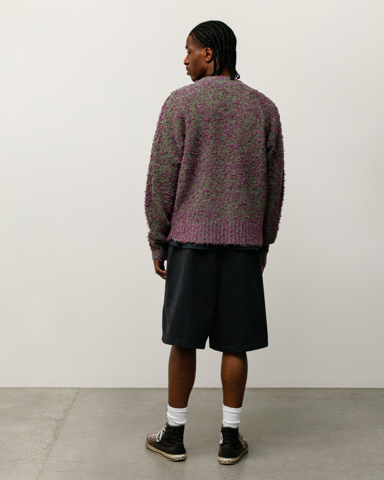 Textured Cardigan – Purple/Green | Knits | Stüssy UK