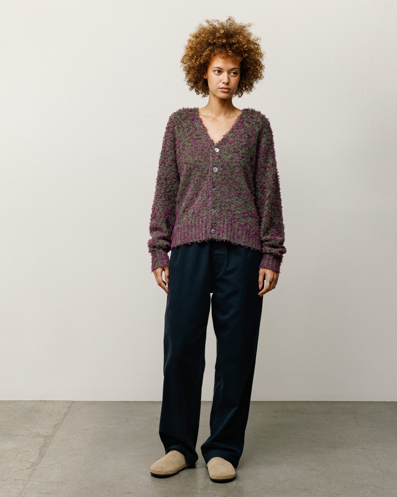 Textured Cardigan – Purple/Green | Knits | Stüssy UK