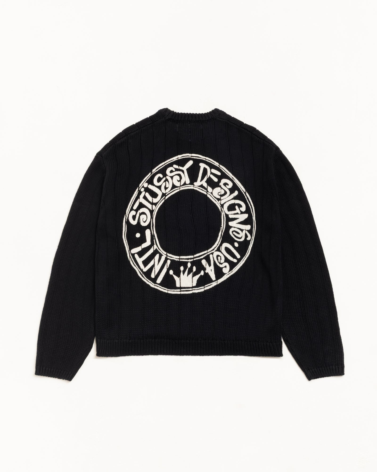 Buana Logo Sweater – Black | Tops & Knits | Stüssy UK