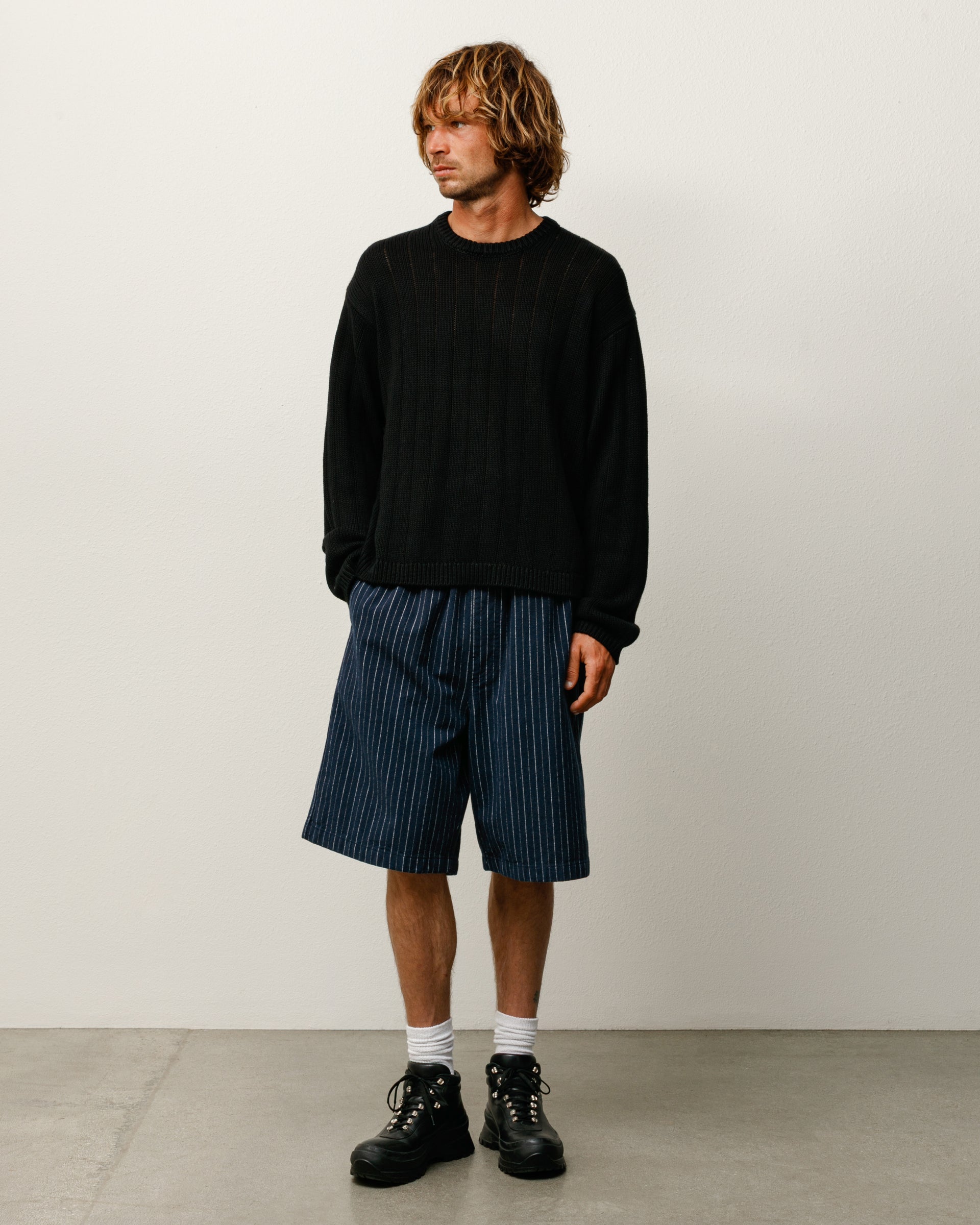 Buana Logo Sweater Mens Long Sleeve In Black