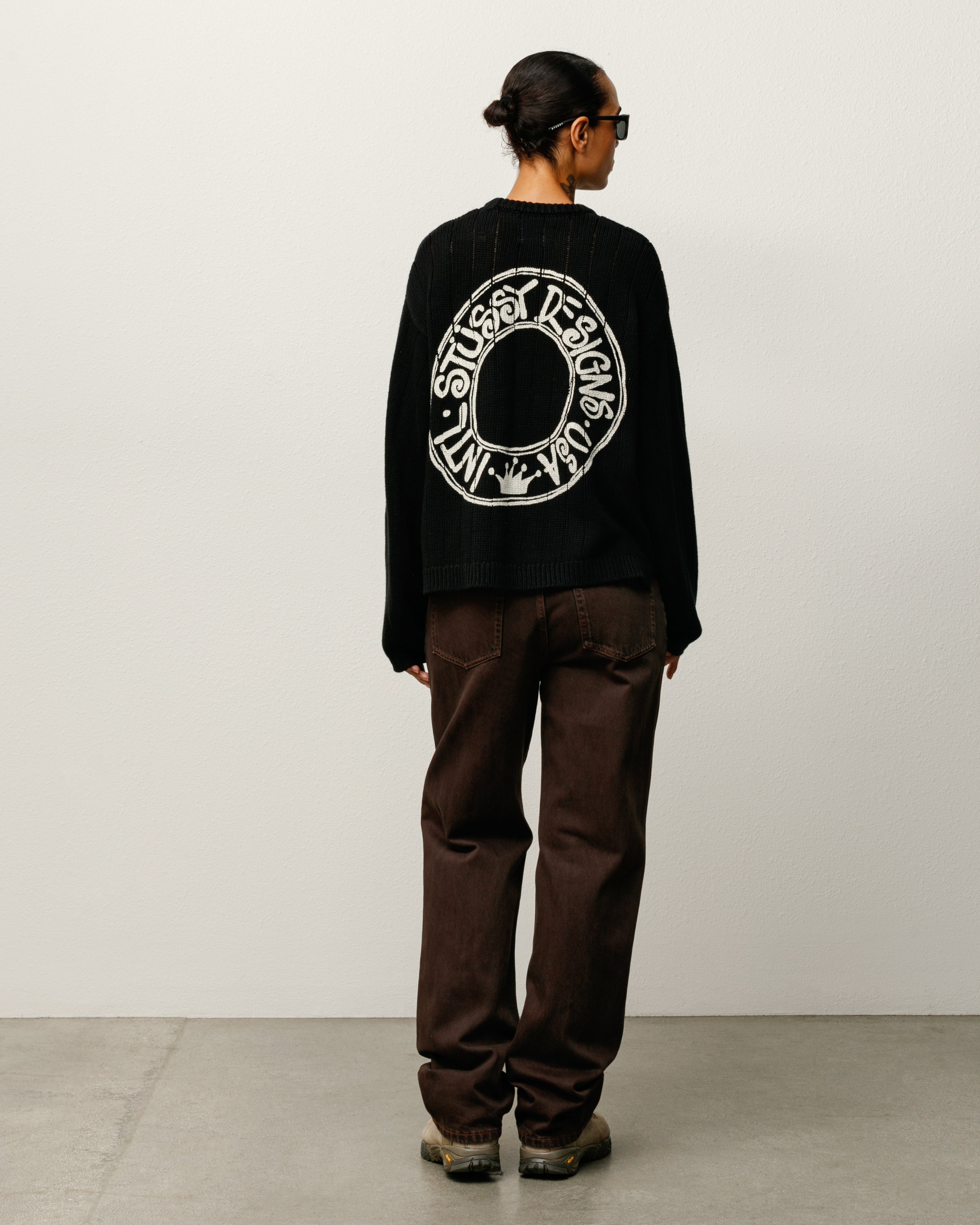 Buana Logo Sweater – Black | Tops & Knits | Stüssy UK