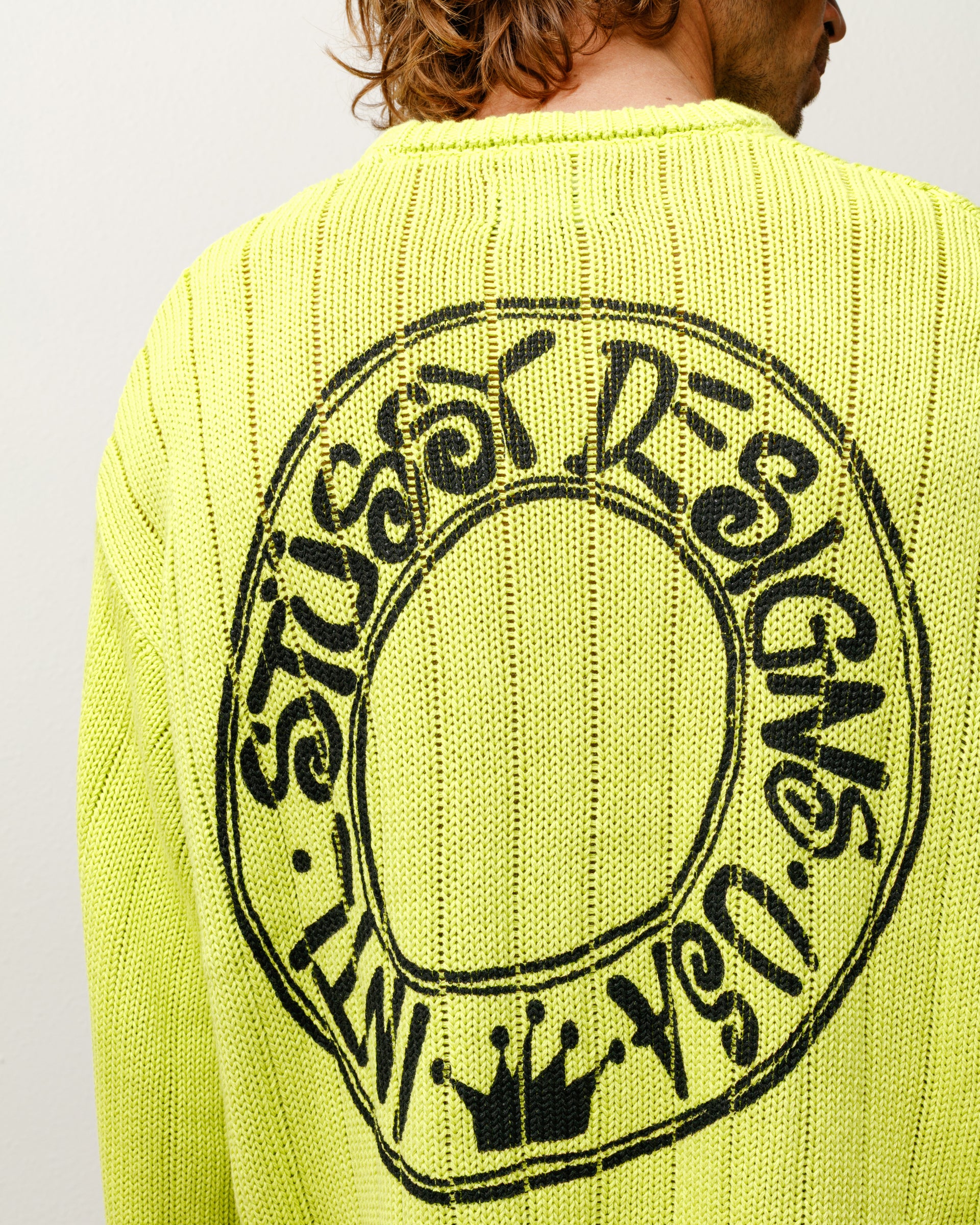Buana Logo Sweater Mens Long Sleeve In Lime