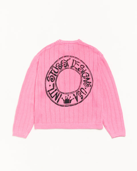 Buana Logo Sweater Mens Long Sleeve In Pink