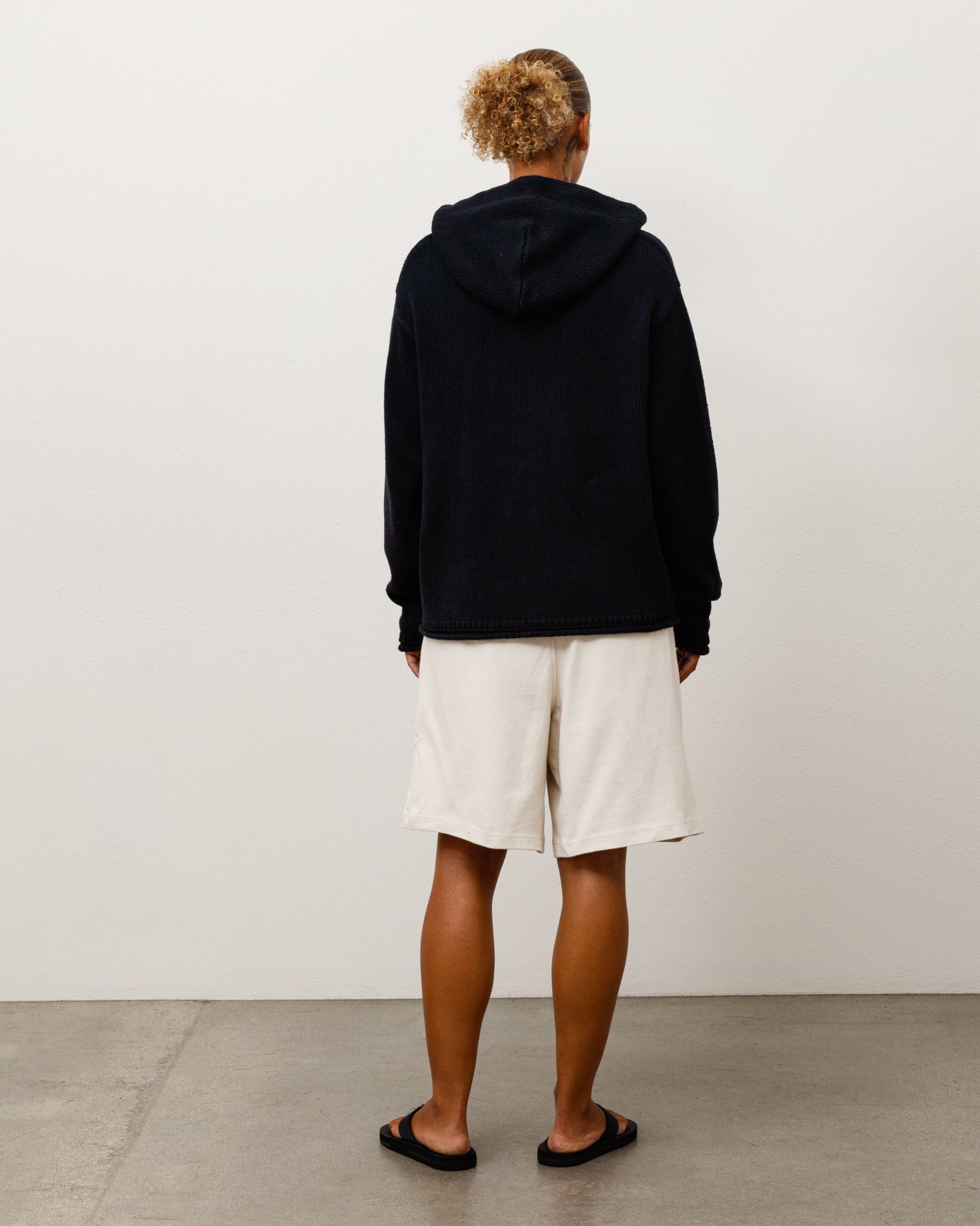 Beach Hooded Sweater Unisex Long Sleeve In Black