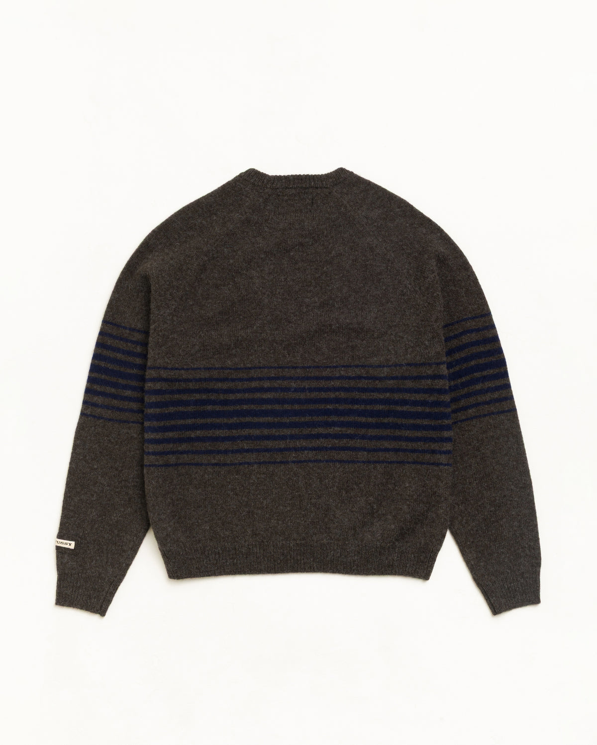 Shadow Stripe Raglan Sweater Unisex Long Sleeve In Dark Brown