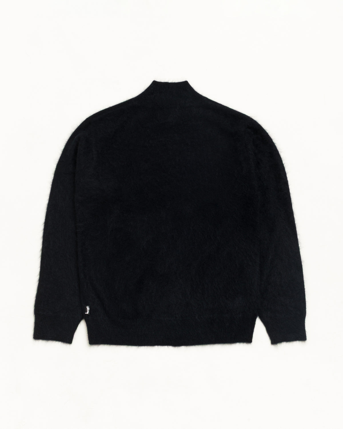 Brushed Cashmere Quarterzip Unisex Long Sleeve In Black