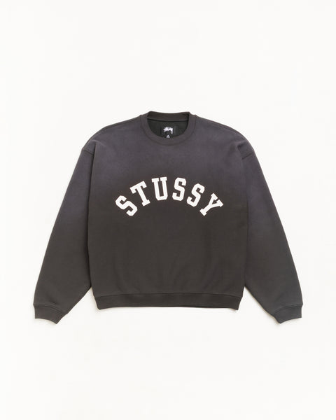 Sun Faded Oversized Crew Unisex Long Sleeve In Black