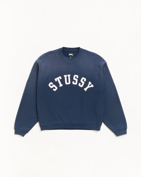 Sun Faded Oversized Crew Unisex Long Sleeve In Navy