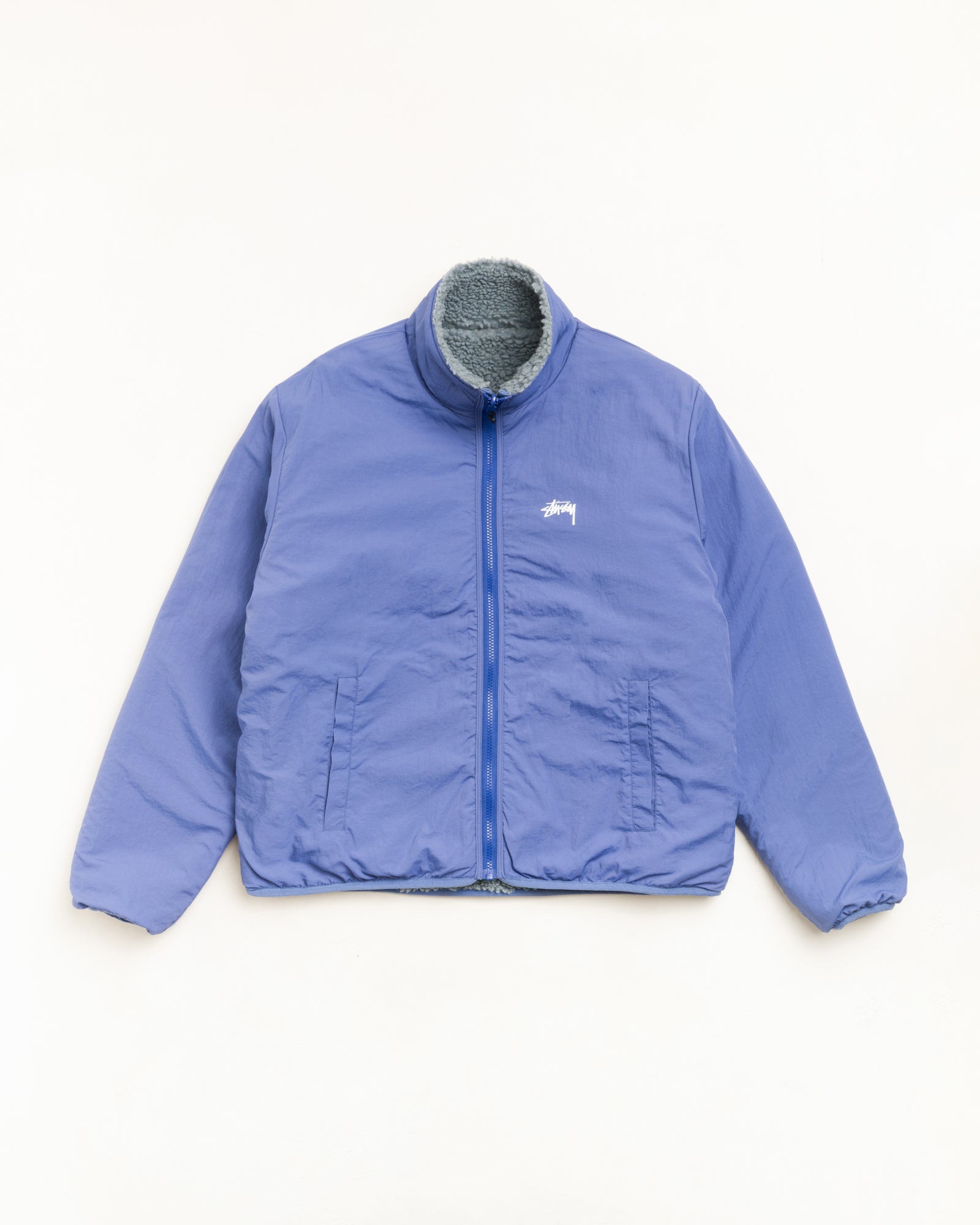 Sherpa Reversible Jacket - Bluestone | Outerwear | Stüssy UK